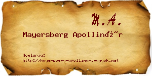 Mayersberg Apollinár névjegykártya